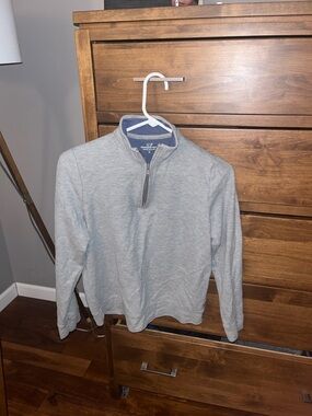 Vineyard Vines Boys Light Gray Quarter-Zip Sweatshirt